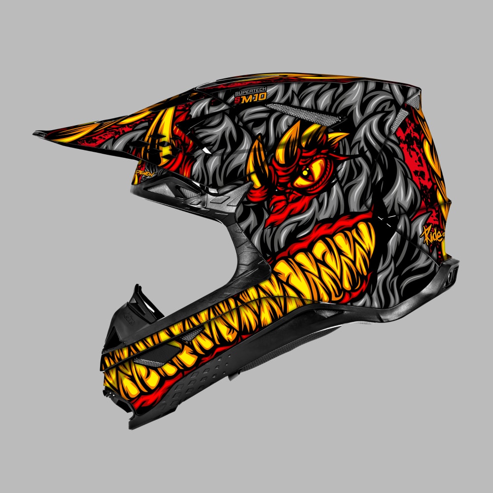 Kit déco CASQUE DRAGON RED casque