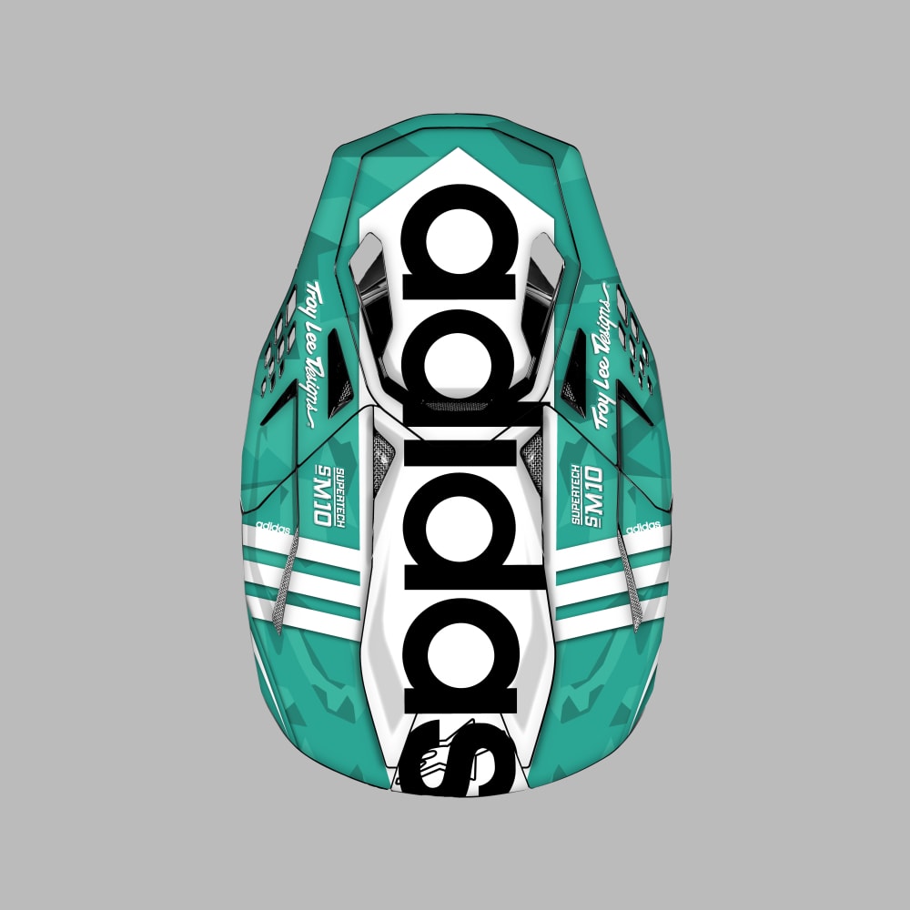 Kit déco CASQUE TURQUOISE STRIPES casque