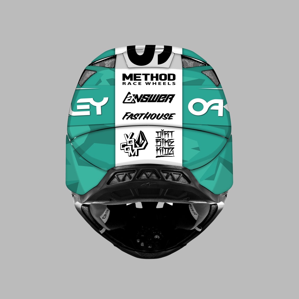 Kit déco CASQUE TURQUOISE STRIPES casque