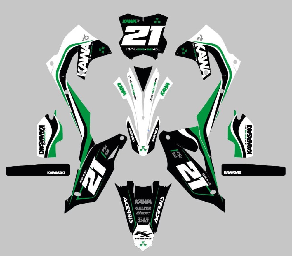 Kit déco KAWASAKI KX/KXF/KLX WINTER kawasakicrossuniversal