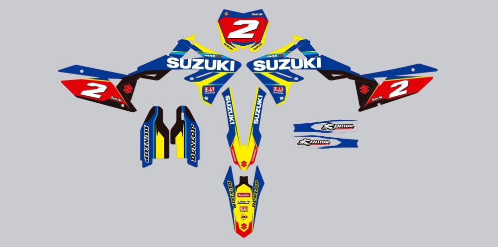 Kit Déco SUZUKI SUZUKI RM/RMZ/RMX/DRZ BLUE YELLOW suzukicrossuniversal