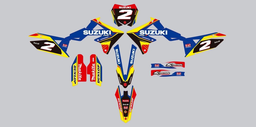 Kit Déco SUZUKI SUZUKI RM/RMZ/RMX/DRZ RED YELLOW BLUE suzukicrossuniversal