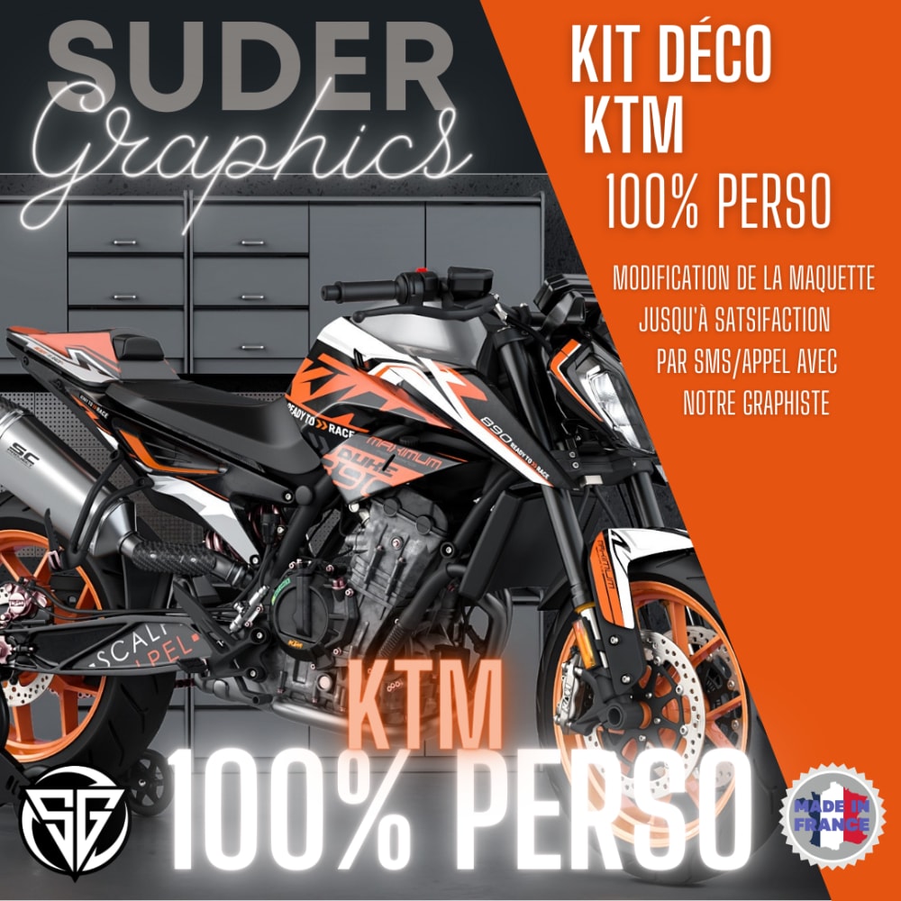 Kit déco 100% personnalisé KTM 125/200/250/390 DUKE ktmroute