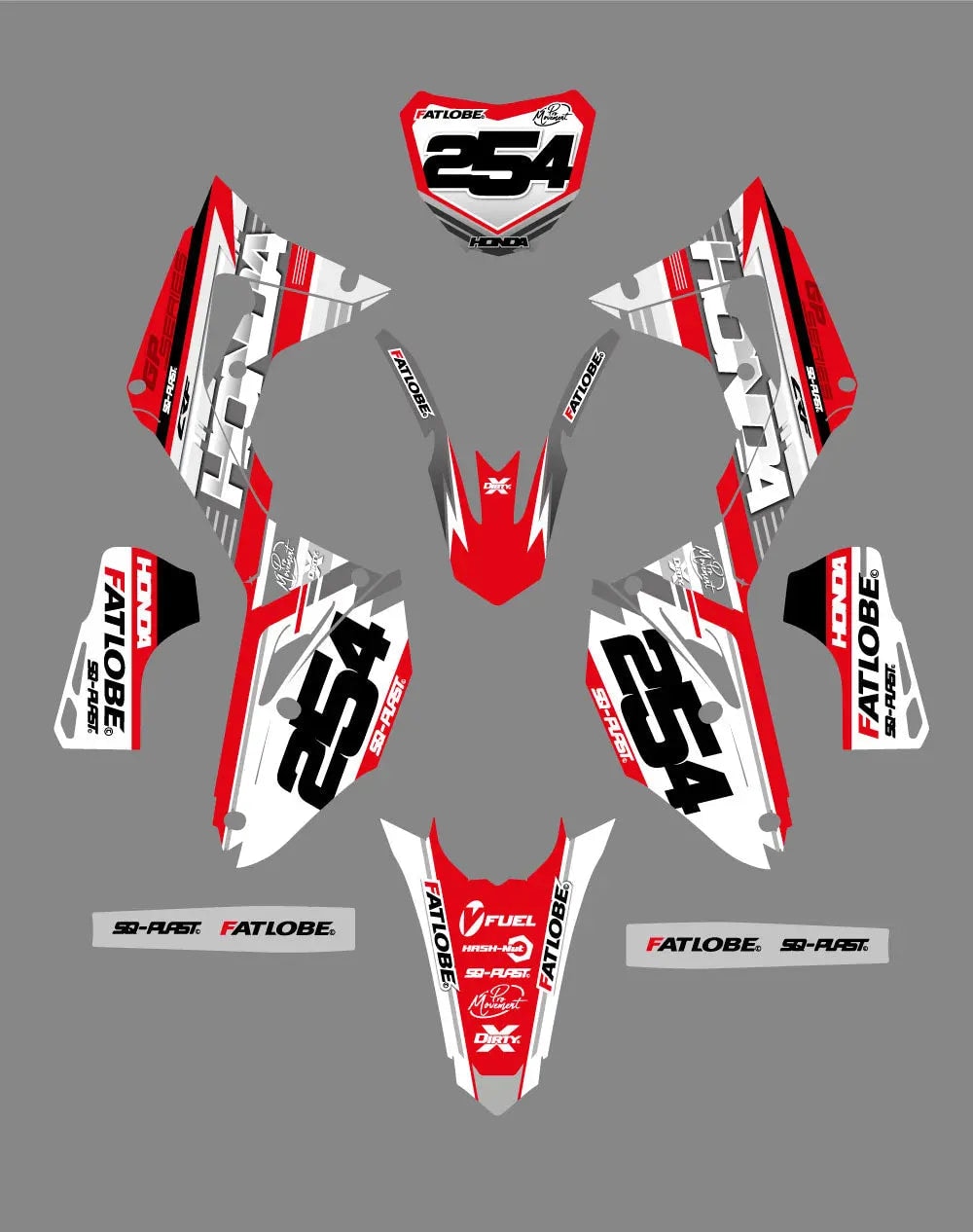 Kit déco HONDA CR/CRF "Factory: Hestia" hondacrossuniversal