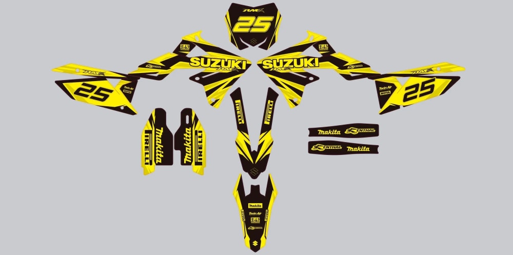 Kit Déco SUZUKI SUZUKI RM/RMZ/RMX/DRZ BLACK YELLOW suzukicrossuniversal