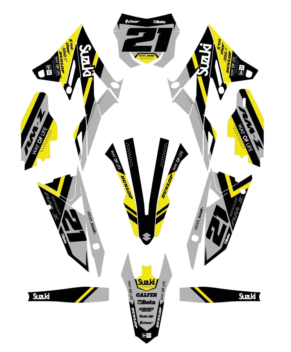 Kit déco SUZUKI SUZUKI RM/RMZ/RMX/DRZ NARDO suzukicrossuniversal